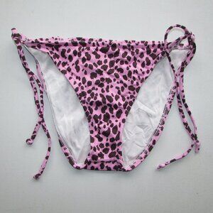 BEBE Pink Animal Print String Bikini Bottoms - Small - NEW
